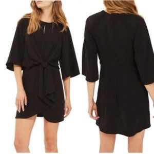 Topshop Black Tie Front Mini Dress